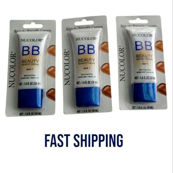 Nucolor Dark B.B Beauty Benefit Cream 1.0 OZ each 3 Pack - Picture 3 of 13